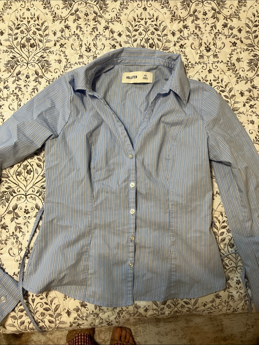 Hollister Light Blue Pinstripe Button-Down Shirt